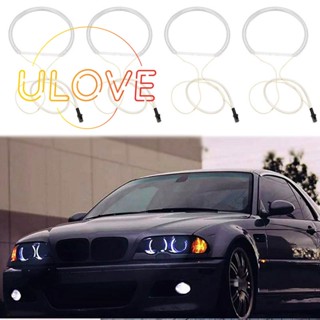 ชุดไฟหน้ารถยนต์ LED CCFL DRL สีขาว สําหรับ BMW E36 E46 E39 E38 4 ชิ้น