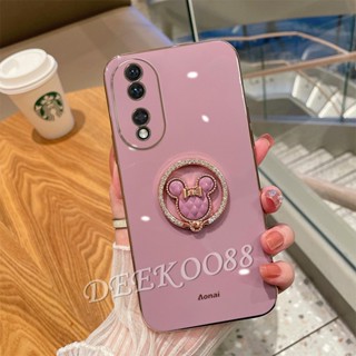 ใหม่ เคสโทรศัพท์มือถือแบบนิ่ม ลายหมีน่ารัก พร้อมแหวนขาตั้ง สําหรับ Honor 90 Lite Magic5 Pro X8a 4G 5G Honor90 Honor90Lite 2023