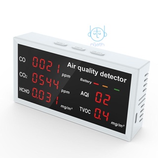 [mjia] 5 in 1 เครื่องตรวจจับคุณภาพอากาศ CO CO2 HCHO TVOC AQI อเนกประสงค์ ความแม่นยําสูง สําหรับบ้าน สํานักงาน โรงแรม