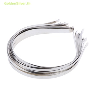 Goldensilver ที่คาดผมโลหะเปล่า สีเงิน DIY สําหรับเด็กผู้หญิง 5 ชิ้น