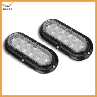 Breeze ไฟท้ายรถพ่วง Led 10 ดวง IP67 ทรงวงรี 6 นิ้ว กันน้ํา แบบเปลี่ยน สําหรับรถบรรทุก RV 2 ชิ้น