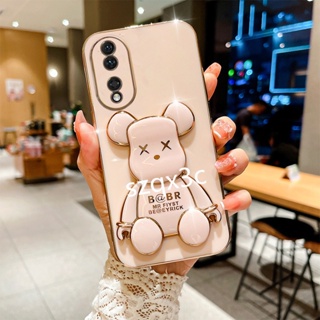 ใหม่ เคสโทรศัพท์มือถือ ปิดด้านหลัง ลายการ์ตูนหมีน่ารัก สีขาว ดํา แดง พร้อมขาตั้ง สําหรับ Honor 90 Lite X9a X8a X8 X6 Magic5 Pro 5G 4G Honor90Lite Honor90 2023