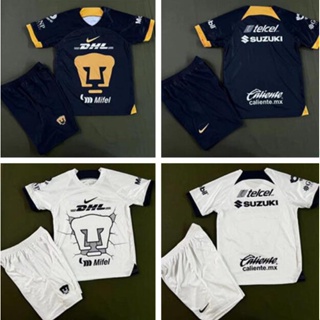 เสื้อกีฬาแขนสั้น ลายทีมชาติฟุตบอล pumas unam HOME Away 2023-24 ชุดเหย้า สําหรับเด็ก