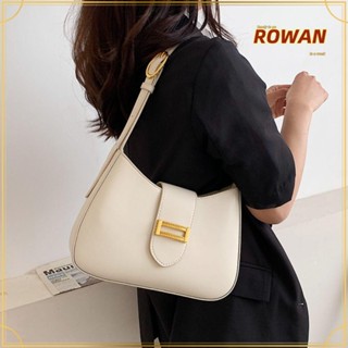 Rowans กระเป๋าสะพายไหล่ลําลอง หนัง PU ทรงสี่เหลี่ยม สีพื้น สไตล์วินเทจ คลาสสิก สําหรับนักเรียน