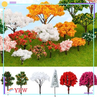 YEW โมเดลต้นไม้ประดิษฐ์ พลาสติก ขนาด 4 ซม. สําหรับตกแต่งรางรถไฟ 5 ชิ้น