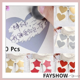 Fay สติกเกอร์ฉลาก รูปหัวใจ สีทอง อเนกประสงค์ สําหรับตกแต่งการ์ดขูด 50 ชิ้น ต่อชุด