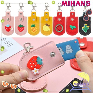 Mih เคสหนัง PU พร้อมพวงกุญแจ กระเป๋าใส่นามบัตร สําหรับผู้ชายและผู้หญิง