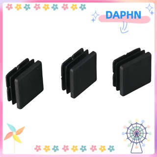 Daphs ฝาครอบท่อพลาสติก PE ทรงสี่เหลี่ยม ทนทาน 1 นิ้ว สีดํา สําหรับโต๊ะ เก้าอี้ รั้ว 50 ชิ้น