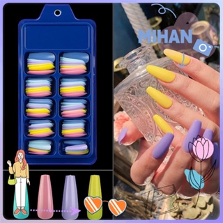 Mihan เล็บปลอมอะคริลิก DIY สีพาสเทล สำหรับใช้ต่อเล็บ 100 ชิ้น