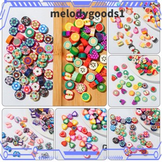 Melodygoods1 ดินโพลิเมอร์ รูปดอกพลัม หัวใจ ขนาด 10 มม. สําหรับทําเครื่องประดับ สร้อยคอ DIY 50 ชิ้น