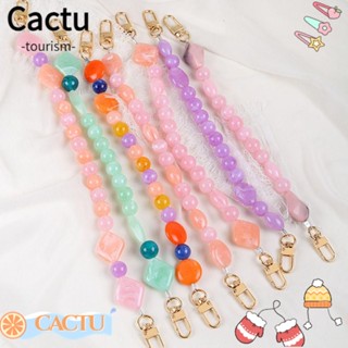 Cactu สายโซ่ลูกปัดหินเรซิ่น หลากสี แบบเปลี่ยน สําหรับกระเป๋าถือ โทรศัพท์ DIY