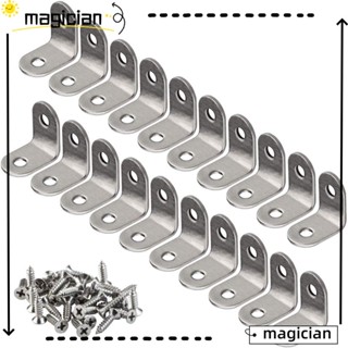 Mag แบร็คเก็ตตัว L สเตนเลส 90 องศา 20 ชิ้น สกรู 40 ชิ้น รวม ข้อต่อตัว L 1 x 1 นิ้ว 25 มม. x 25 มม.