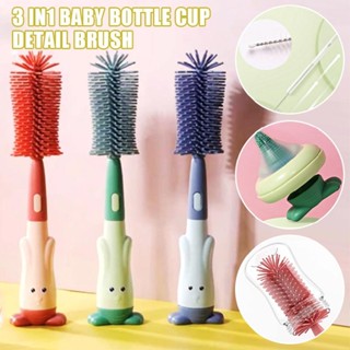 New 3 in 1 Baby Bottle Cup Detail Brush Multi-functional Crevice Cleaning Brush