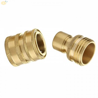 【VARSTR】Fittings Solid Brass Adapter Standard 3/4 Inch 1 Pair 200 PSI Garden Hose