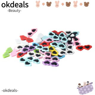 OKDEALS ลูกปัดเรซิ่น หลากสีสัน สําหรับทําเครื่องประดับผม แว่นตากันแดด 80 ชิ้น