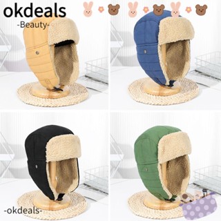 OKDEALS หมวกบอมเบอร์ ผ้าฝ้าย แฟชั่นฤดูหนาว สําหรับเล่นสกี