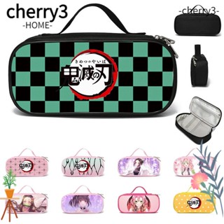 Cherry3 กระเป๋าดินสอ ผ้าแคนวาส มีซิป ลายการ์ตูนอนิเมะดาบพิฆาตอสูร สําหรับสํานักงาน โรงเรียน