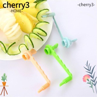 Cherry3 เครื่องตัดเกลียวมันฝรั่ง แตงกวา พลาสติก สีฟ้า แบบพกพา 5 ชิ้น