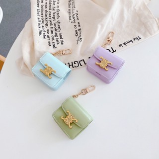 เคสหูฟังบลูทูธไร้สาย แบบหนัง ลายหนูน่ารัก พร้อมสายโซ่คล้อง สําหรับ airpods 3 2 1 generation 2