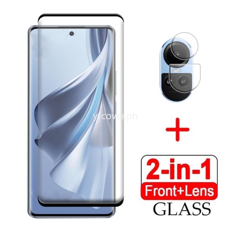 Oppo Reno 10 Pro 5GกระจกนิรภัยสําหรับOPPO Reno 11F 12 11 10 Pro Plus 8T 8Z 7Z 6Z 8 7 6 5 4 3 Pro Reno8 T 5G 4G 2 in 1 Full Coverageป้องกันหน้าจอกระจกป้องกัน ฟิล ์ ม