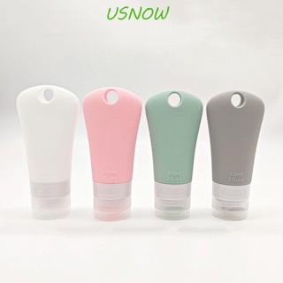 Usnow ขวดเปล่า ซิลิโคน 60 มล. เติมได้ อเนกประสงค์ สําหรับใส่แชมพู โลชั่น เจลอาบน้ํา ขวดย่อย