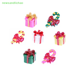 Newsandlichao กล่องของขวัญคริสต์มาส ไม้ครอชจิ๋ว ตุ๊กตาจิ๋ว ตกแต่งคริสต์มาส ภูมิทัศน์ขนาดเล็ก ดี