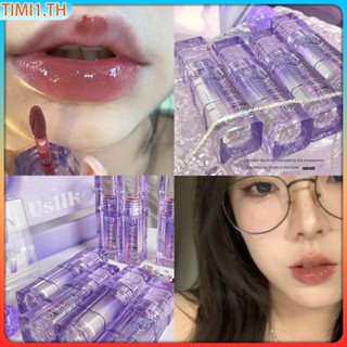 Uslike Mirror Lip Glaze Moisturizing Moisturize Lasting Lip Gloss ลิปสติกสีม่วงเนเจอร์ | เวลา1