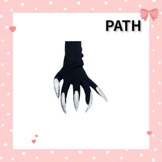 Path ถุงมือคอสเพลย์ อุ้งเท้าผี สีเงิน ดํา สําหรับตกแต่งปาร์ตี้ฮาโลวีน DIY