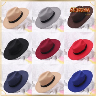 Rowans Fedora หมวกปีกกว้าง สไตล์คาวบอย แฟชั่นสําหรับผู้หญิง ผู้ชาย ใส่เต้นรํา ปาร์ตี้