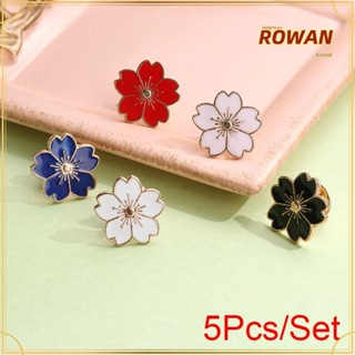 Rowans 5 ชิ้น / เซต ซากุระ เข็มกลัด แฟชั่น เด็กผู้หญิง ของขวัญ เครื่องประดับ ดอกซากุระ