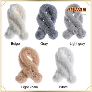 Rowans ผ้าพันคอ ผ้าคลุมไหล่ ผ้ากํามะหยี่ขนนิ่ม ขนกระต่ายเทียม สีพื้น สําหรับนักเรียน ของขวัญ