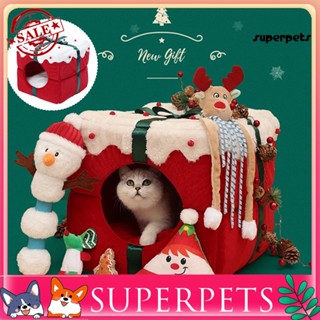 Superpets กล่องของขวัญคริสต์มาส อบอุ่น เป็นมิตรกับผิวหนัง สําหรับสัตว์เลี้ยง สุนัข แมว