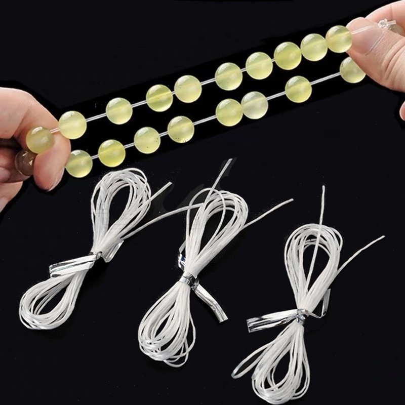 สายเชือกยางยืด แบบใส แฮนด์เมด สําหรับร้อยลูกปัด ทําเครื่องประดับ DIY