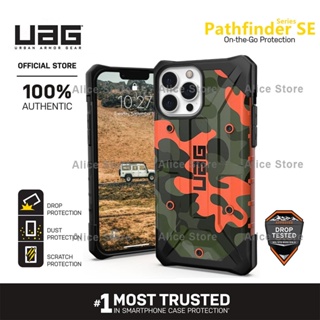 Uag Pathfinder SE Camo Series เคสโทรศัพท์ สําหรับ iPhone 13 Pro Max / 13 Mini พร้อมฝาครอบป้องกัน - สีส้ม