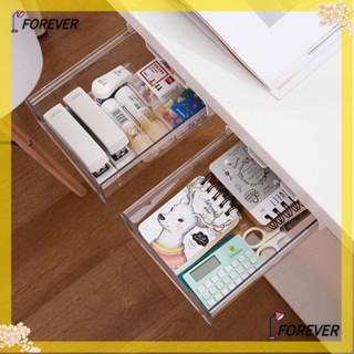Forever กล่องลิ้นชักพลาสติกใส แบบซ่อนใต้โต๊ะ สร้างสรรค์ สําหรับเก็บของใต้โต๊ะ