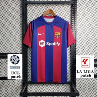 เสื้อกีฬาแขนสั้น ลายทีมชาติฟุตบอล Barcelona 23/24 ชุดเหย้า สําหรับผู้ชาย ไซซ์ S-4XL