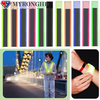 Myronghd สายรัดแขนสะท้อนแสง สําหรับขี่จักรยาน 2 ชิ้น