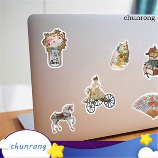 Chunrong สติกเกอร์ ลายการ์ตูน สไตล์วินเทจ มีกาวในตัว ลอกออกได้ สําหรับติดตกแต่งกระเป๋าเดินทาง 100 ชิ้น ต่อชุด