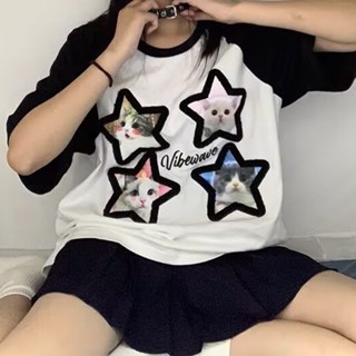Fulllove เสื้อยืดการ์ตูน oversize tshirt เสื้อยืดน่ารักๆ แฟชั่นสไตล์เกาหลี