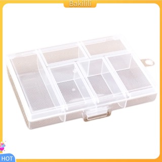 {Bakilili} กล่องพลาสติกใส 6 ช่อง แบบพกพา สําหรับเก็บเครื่องประดับ ลูกปัด