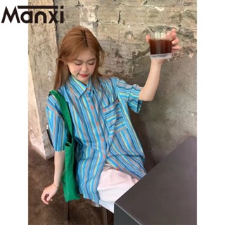 Manxi เสื้อเชิ้ตผู้หญิง เสื้อแฟชั่นผู้หญิง สะดวกสบาย  มีความรู้สึกของการออกแบบ  A95K018B