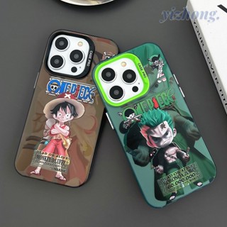 เคสโทรศัพท์มือถือ TPU นิ่ม กันรอยขีดข่วน กันกระแทก ลายการ์ตูนอนิเมะ One Piece Luffy Zoro สําหรับ iPhone 11 14 13 Pro Max 12 14Plus