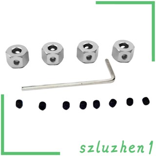 [Szluzhen1] อะแดปเตอร์ล้อ อะลูมิเนียมอัลลอย 5 มม. เป็น 12 มม. พร้อมสกรูประแจ 1:16 สําหรับรถไต่หินบังคับ 4 ชิ้น