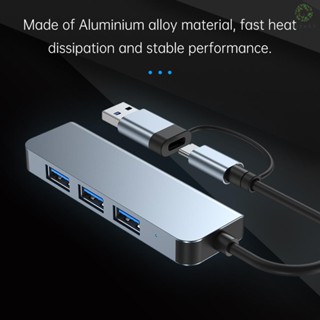 [DZ] ฮับ USB Type C เป็นฮับ USB 3.0 5gbps 4-in-1 และ 3 USB2.0 4 พอร์ต บางพิเศษ สําหรับ MacBook Pro Air Surface Pro PS4 XPS PC Flash D