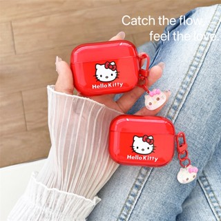 Kt เคสหูฟังบลูทูธ สีแดง สําหรับ AirPods Pro2 Airpod Pro 1 2 3 AirPods Pro 2