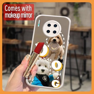 interest flower Phone Case For Huawei Mate 30 Little Fresh Makeup mirror youth trend Liquid silicone Full edging literature