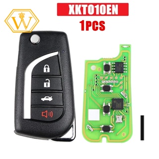 รีโมตกุญแจรถยนต์ 4 ปุ่ม สําหรับ Xhorse XKTO10EN Toyota Flip VVDI