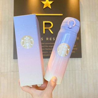 พร้อมส่ง Blackpink Starbucks ใหม่ แก้วน้ําสเตนเลส มีฉนวนกันความร้อน ลายคริสต์มาส ดาวออโรร่า สีม่วง ชมพู ไล่โทนสี แบบพกพา สําหรับผู้ใหญ่ คู่รัก