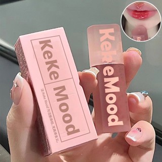 Kekemood ลิปกลอส หลอดสี่เหลี่ยม ผิวกระจก ชุ่มชื้น สีชมพู ชุ่มชื้น กันน้ํา ติดทนนาน