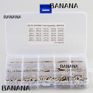 Banana1 หัวกระทะฟิลลิปส์ 480 ชิ้น|ชุดสกรูสเตนเลส 304 M2 M3 M4 8 มม. 12 มม. 16 มม. 20 มม. 12 ชิ้น